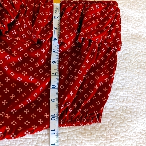 B.o.h Collective Crimson Band of Gypsies Tube Top with Ruffle L - Picture 8 of 9